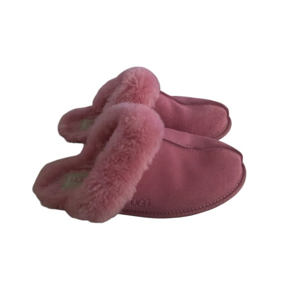 UGG Pink Plush Slippers Women Size 7 - Picture 5 of 9